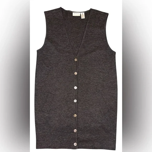 Vintage 100% Pure Merino Wool Gray Jumper Dress - Size Medium - Picture 3 of 5